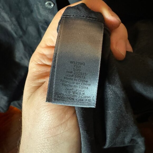 $398 JOHN VARVATOS Leaf Jacquard Black SHIRT (size L) - Picture 4 of 8